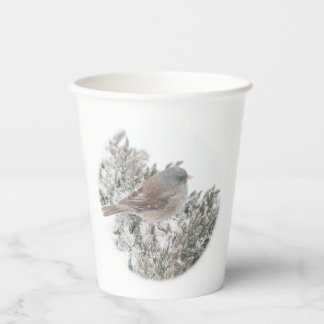 Gobelets En Papier Oiseau En Coupe De Papier Hiver