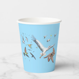 Gobelets En Papier Oiseaux migrateurs traçant leurs vols Illustration