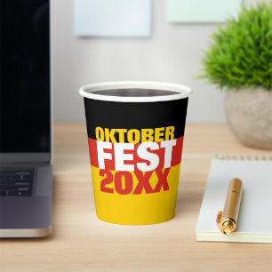 Gobelets En Papier Oktoberfest Octoberfest drapeau allemand