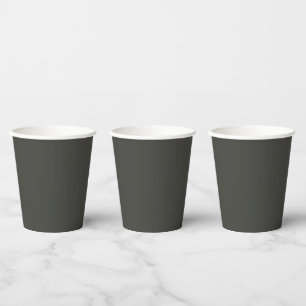 Gobelets En Papier olive noire (couleur unie) 