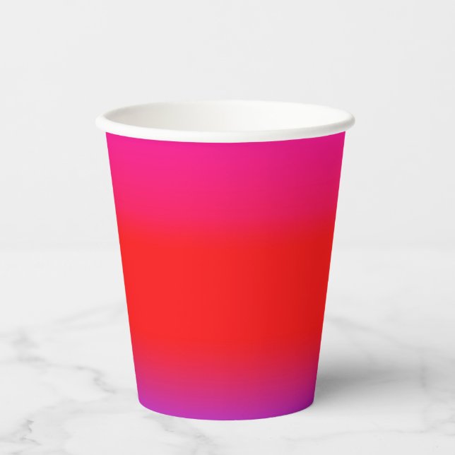 Gobelets En Papier Ombre rouge violet magenta Festive (Recto)