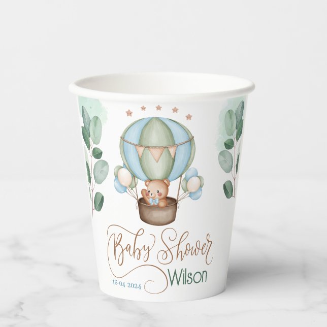 Gobelets En Papier on peut attendre baby shower bear (Recto)