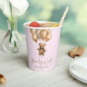 Gobelets En Papier On Peut Attendre Le Baby shower De L'Ours Teddy Bo