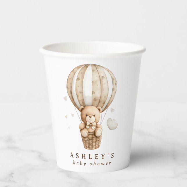 Gobelets En Papier On Peut Attendre Teddy Bear Baby shower (Recto)