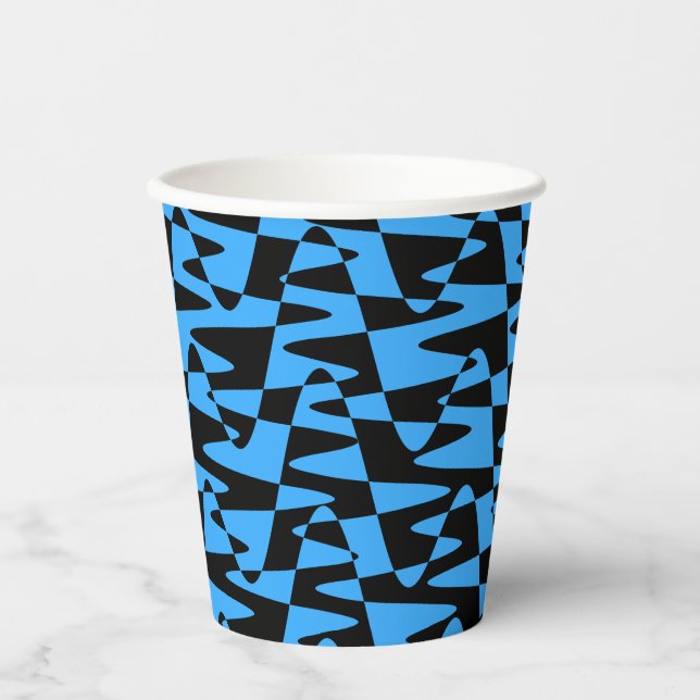 Gobelets En Papier onduleur rétroonde - bleu turquoise : (Recto)