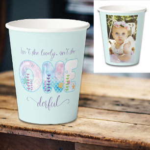 Gobelets En Papier ONE derful Girls 1er Anniversaire Pretty Blue