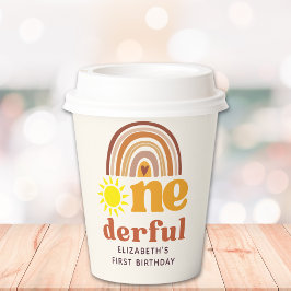 Gobelets En Papier One - Derful Retro First Birthday with Boho Style