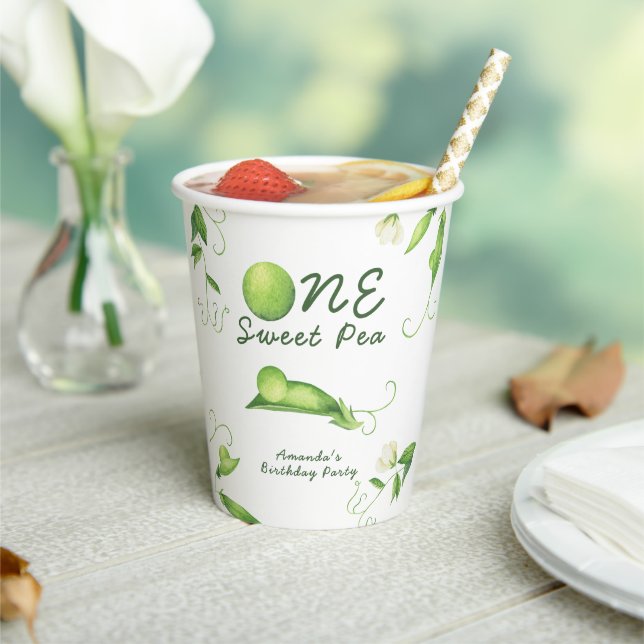Gobelets En Papier One Sweet Pea First Birthday (Insitu)