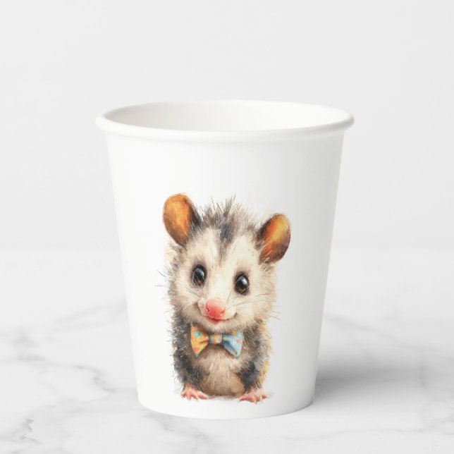 Gobelets En Papier Opossum Birthday • Animal Party Cup (Recto)