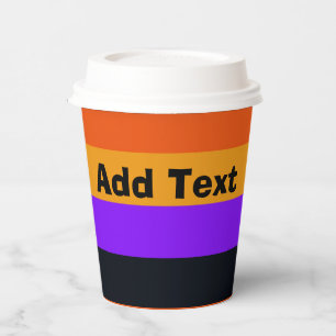 Gobelets En Papier Orange, Jaune, Violet et Grandes Noires