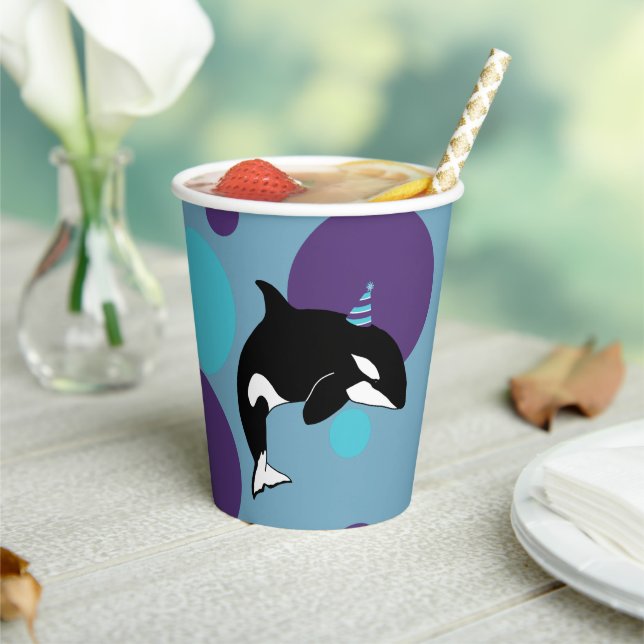 Gobelets En Papier Orca Killer Whale Anniversaire (Insitu)