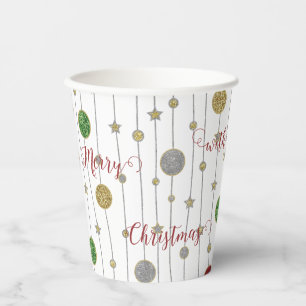 Gobelets En Papier Ornements Sparkley de Noël