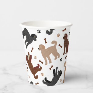 Gobelets En Papier Os et pattes de nouilles de Labradoodle
