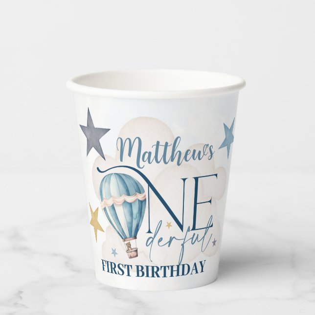 Gobelets En Papier Ours dans un ballon Coupe de papier 236ml (Recto)