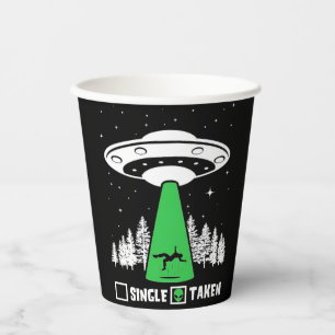 Gobelets En Papier OVNI, OVNI drôle, soucoupe volante, enlèvement d'a