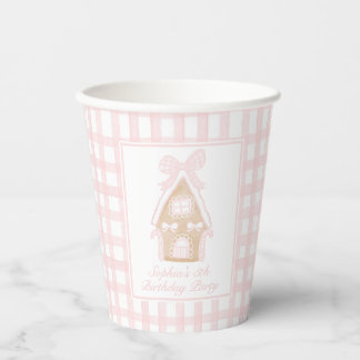 Gobelets En Papier Pain d'épice rose Maison Coupes de papier