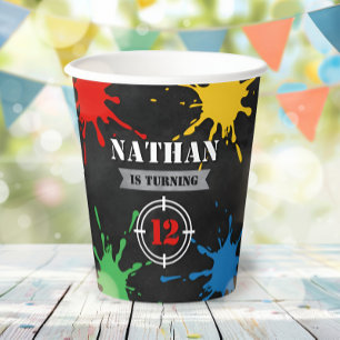 Gobelets En Papier Paintball Fun Paint Splatter Anniversaire de enfan