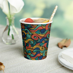 Gobelets En Papier Paisley haché