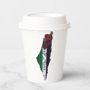 Gobelets En Papier Palestine Broderie tatreez drapeau Motif gratuit