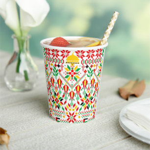 Gobelets En Papier Palestine Tatreez Broderie traditionnelle