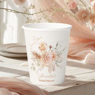 Gobelets En Papier Pampas en laiton rose doux