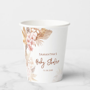 Gobelets En Papier Pampas Grass Boho Girl Baby shower