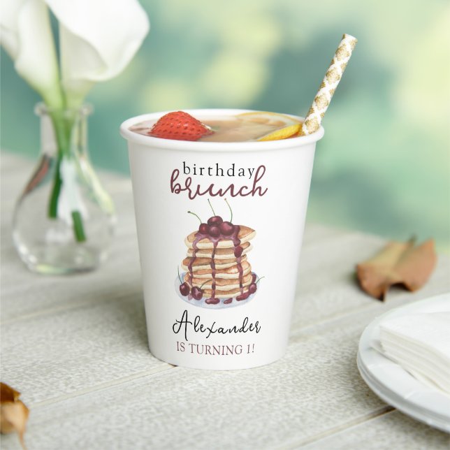 Gobelets En Papier Pancakes aquarelle fête d'anniversaire (Insitu)