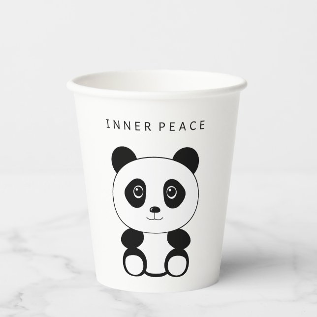 Gobelets En Papier Panda de paix intérieure (Recto)