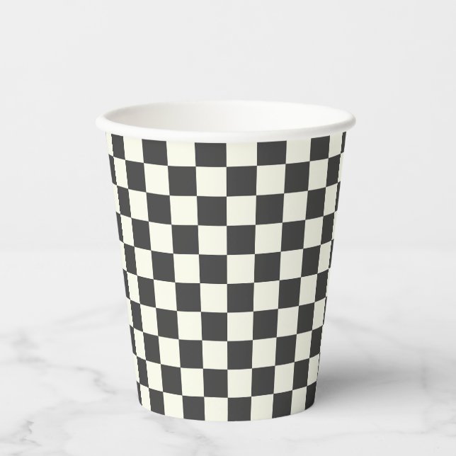 Gobelets En Papier Panneau de contrôle noir et blanc désactivé (Recto)