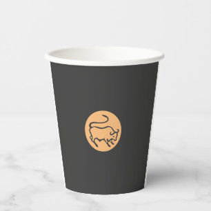 Gobelets En Papier Panneau Taurus Zodiac minimaliste moderne Plain él