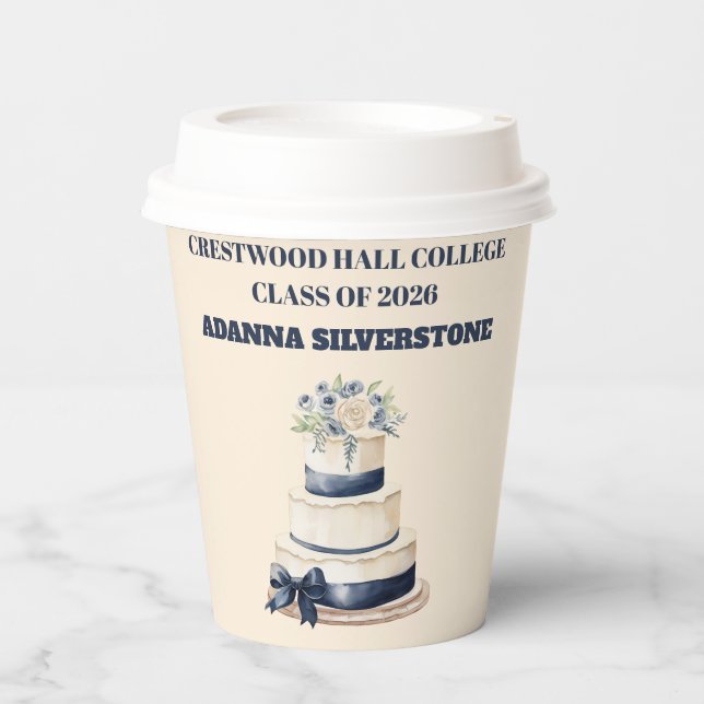 Gobelets En Papier Paper cup-Editable Graduation Tableware Set (Recto)