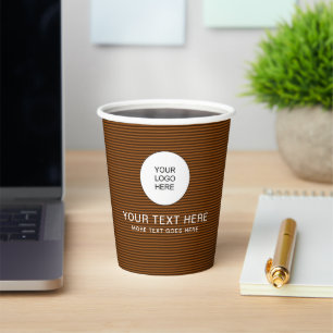 Gobelets En Papier Papercup Business Logo Ici Elégant Café Cute