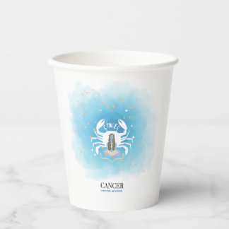 Gobelets En Papier Papier à cups Astrologie Aquarelle - Cancer
