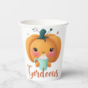 Gobelets En Papier Papier Citrouille gourmand Cu