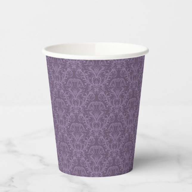 Gobelets En Papier Papier peint fleuri violet 2 (Gauche)
