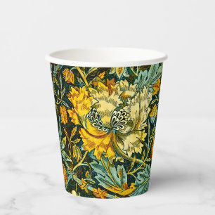 Gobelets En Papier Papier peint floral Chèvrefeuille Or de William Mo