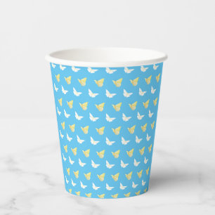 Gobelets En Papier Papillons blancs et jaunes clairs Flying Blue