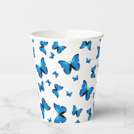 Gobelets En Papier Papillons bleus