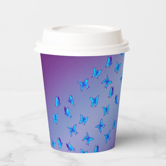 Gobelets En Papier Papillons Enchantés Violet (Gauche)