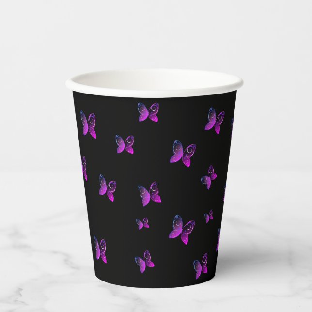Gobelets En Papier papillons volants nature (Recto)