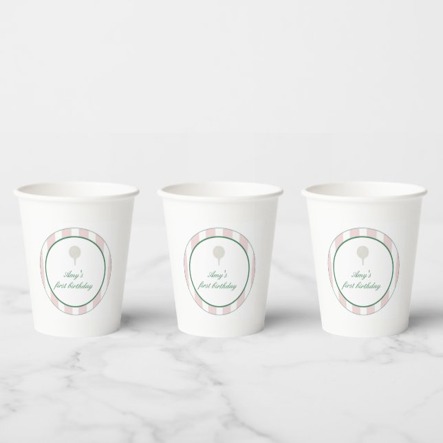 Gobelets En Papier Par-Tee Pink Golf Anniversaire Coupes papier (Multi)