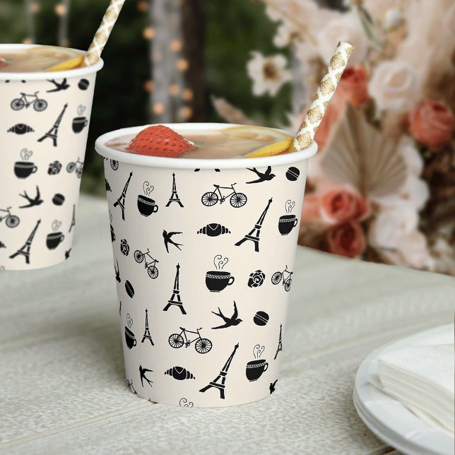 Gobelets En Papier Paris Romance | Motif Tour Eiffel (Créateur téléchargé)