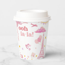Gobelets En Papier Paris rose Fantaisie Coupes en papier Anniversaire