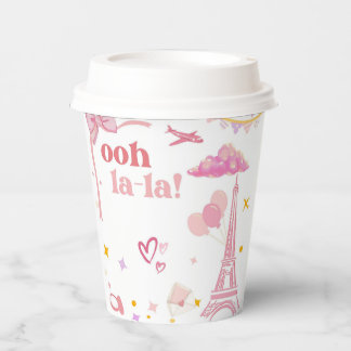 Gobelets En Papier Paris rose Fantaisie Coupes en papier Anniversaire