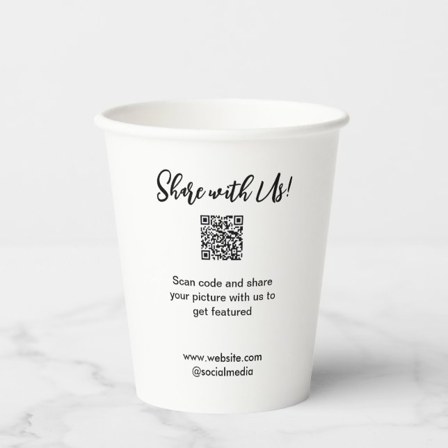 Gobelets En Papier Partagez votre image numérisation QR code ajouter  (Recto)