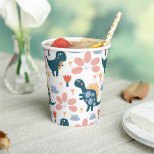 Gobelets En Papier Parti Anniversaire de enfant de Cute Dinosaur