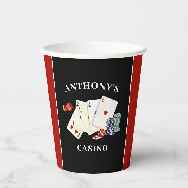 Gobelets En Papier Parti Casino personnalisé (Recto)