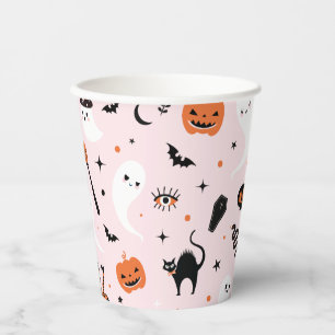 Gobelets En Papier Parti d'Halloween rose