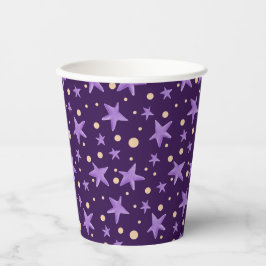 Gobelets En Papier Parti Motif violet étoile mignonne