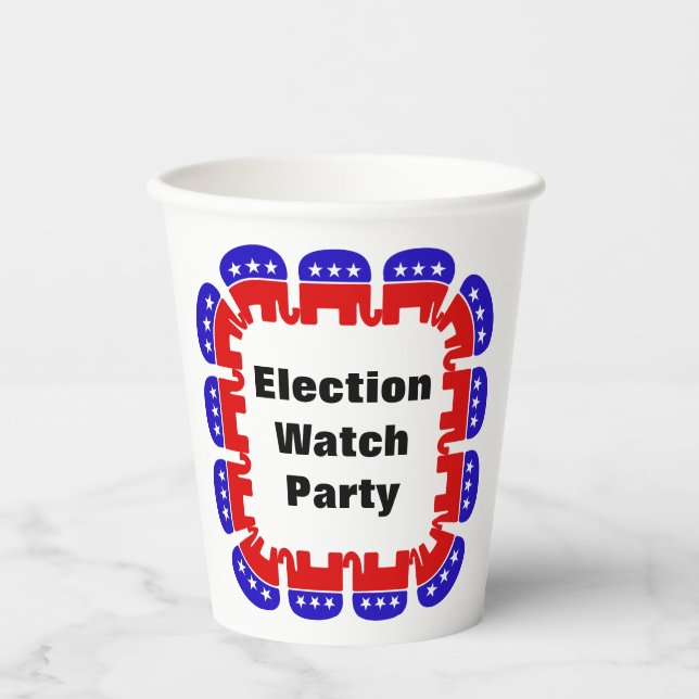 Gobelets En Papier Parti républicain de surveillance des élections (Recto)